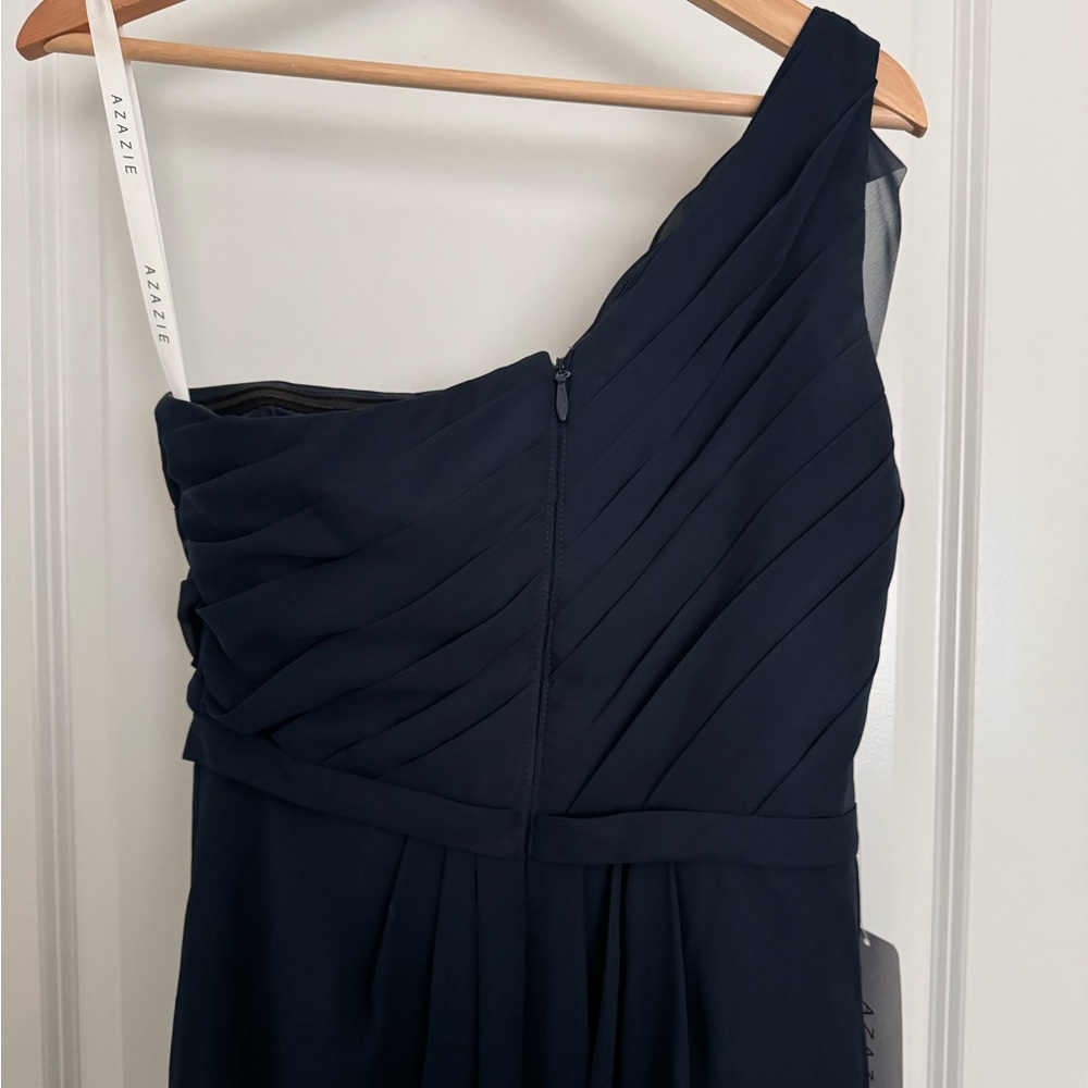 Azazie Dark Navy Floor Length Dress